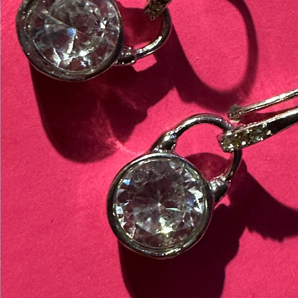 Silver Round Gemstone Micheal Kors Drop Earrings